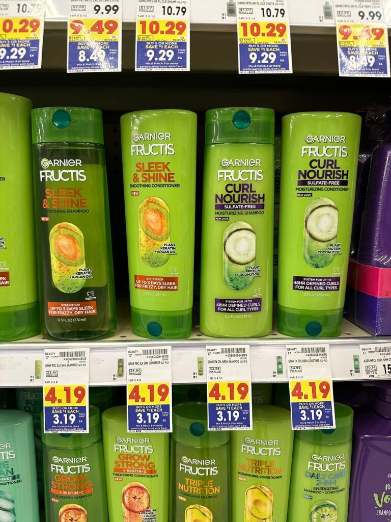 Garnier Fructis Shampoo & Conditioner Kroger Shelf Image