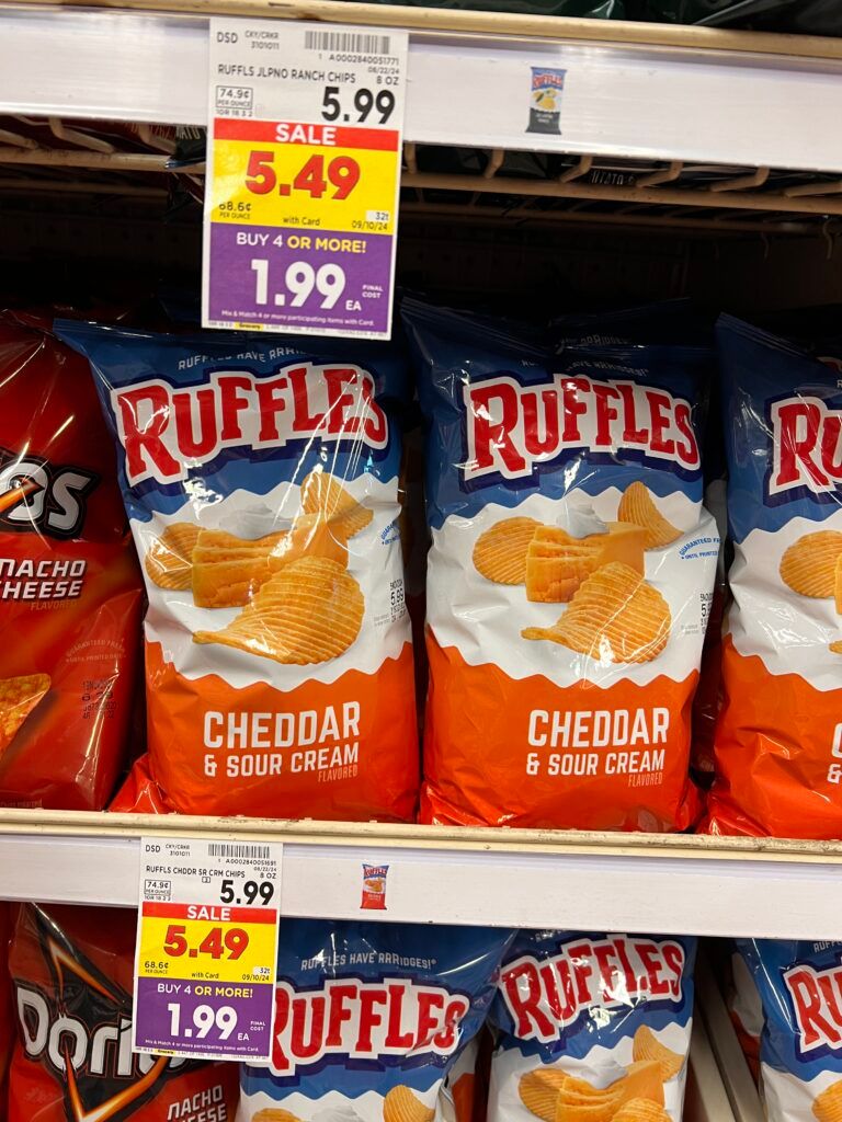 ruffles, doritos, fritos, sunchips kroger shelf image (1)