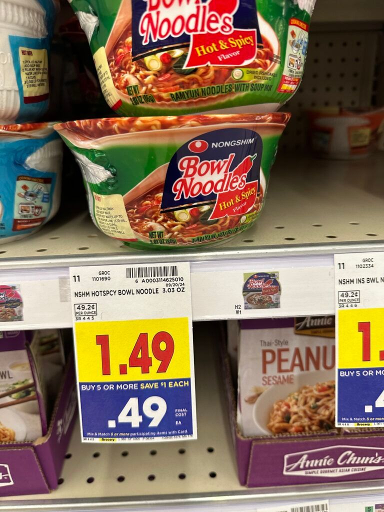 Nonshim Ramen Noodle Bowls Kroger Shelf Image