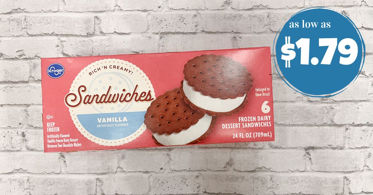 Kroger Ice Cream Sandwiches as low as $1.79! - Kroger Krazy