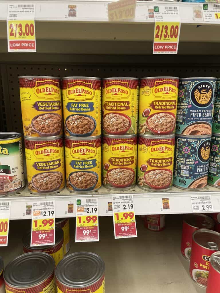 Old El Paso Refried Beans Kroger Shelf Image