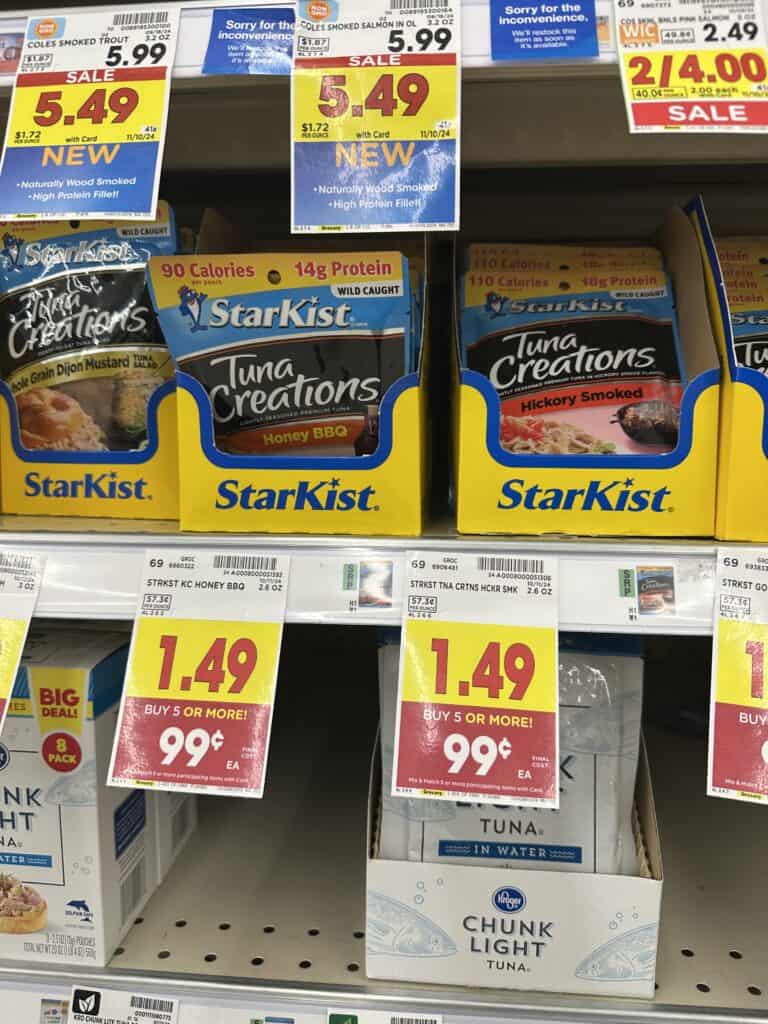 tarkist Tuna Pouches Kroger Shelf Image 