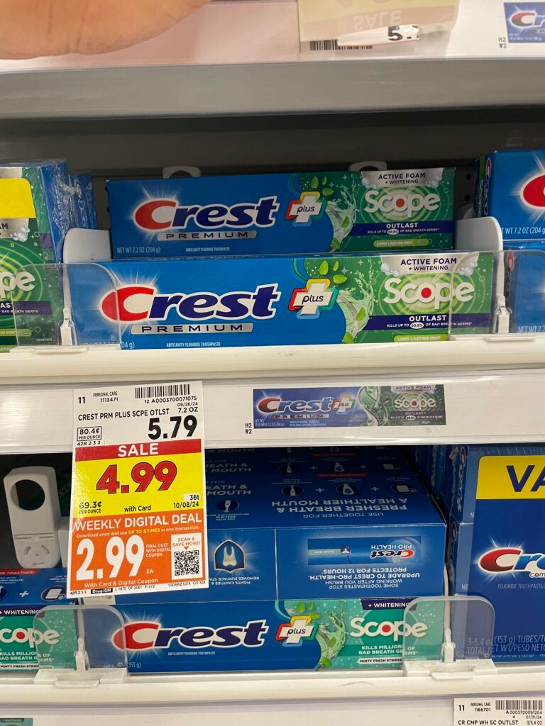 crest toothpaste kroger shelf image 