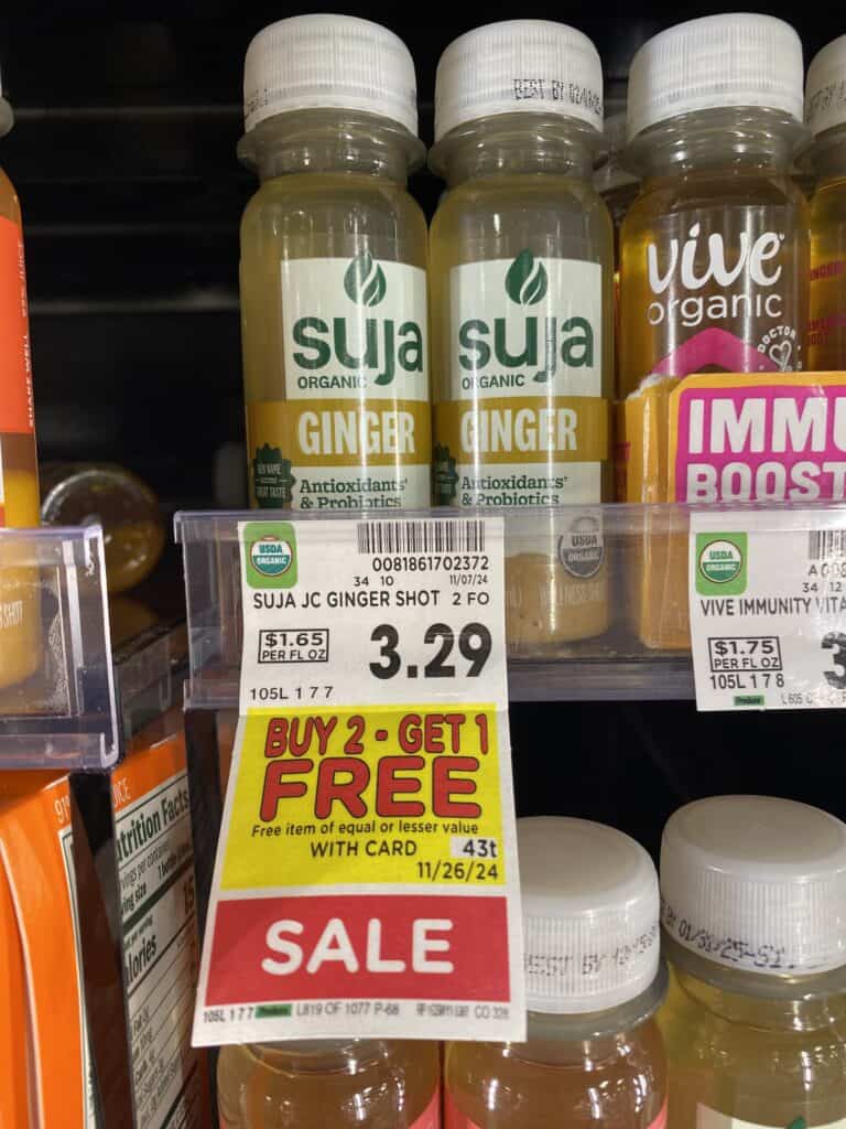 Suja Organic Shots Kroger Shelf Image 