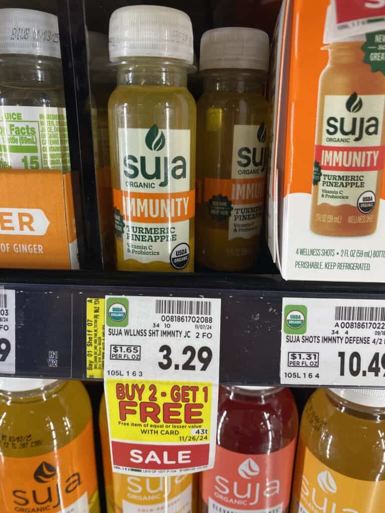 Suja Organic Shots Kroger Shelf Image 