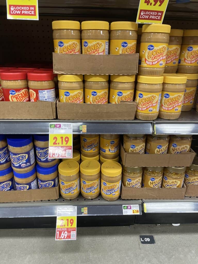 kroger peanut butter shelf image