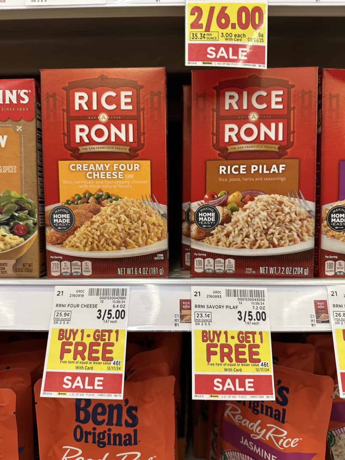 Pasta Roni and Rice-A-Roni are B1G1 FREE! - Kroger Krazy