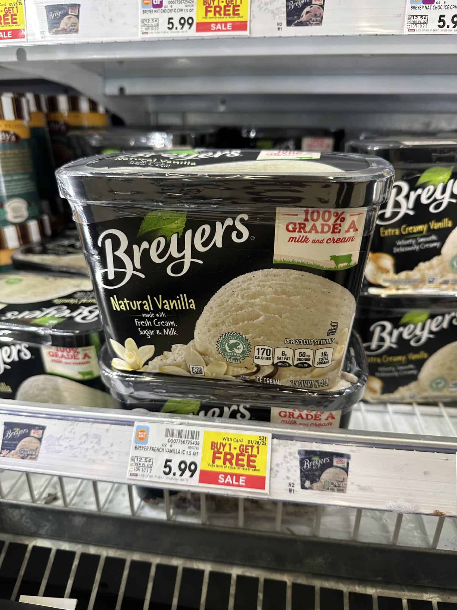 Breyer's and Ben & Jerry's Ice Cream is B1G1 FREE at Kroger! Kroger Krazy