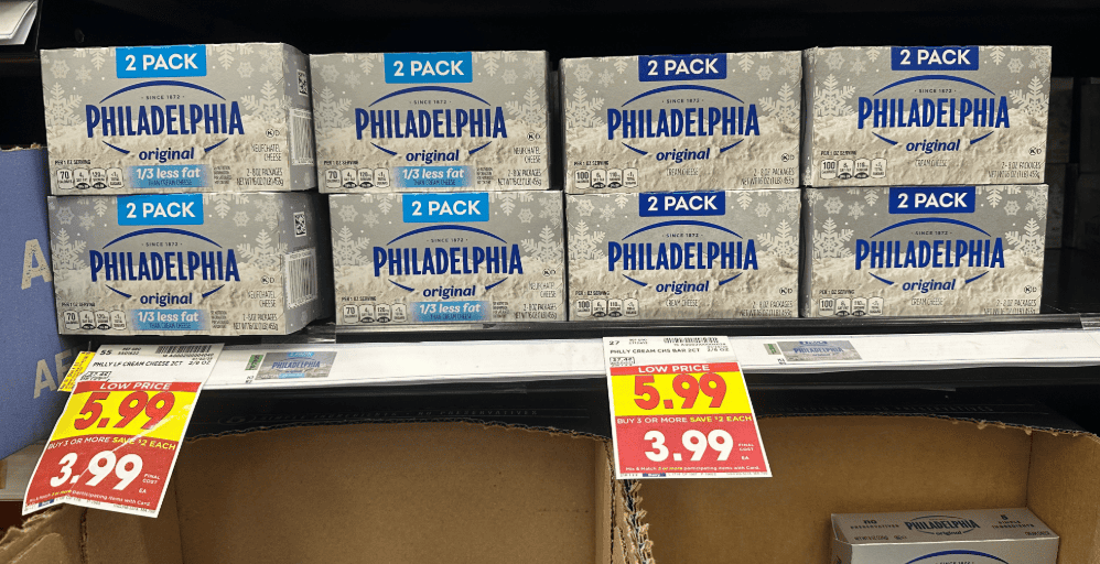 Philadelphia Cream Cheese Kroger Shelf Image