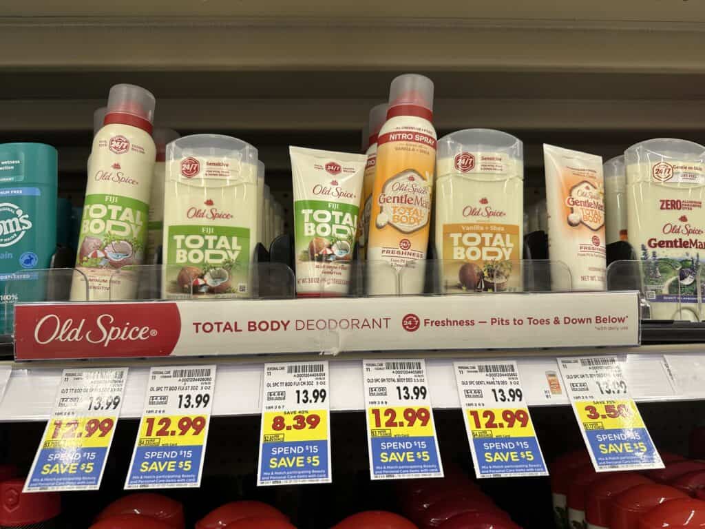 Old Spice Total Body Kroger Shelf Image