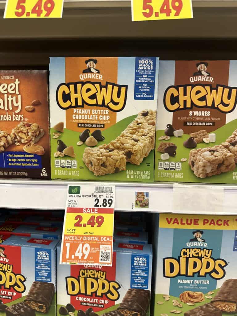 Quaker Chewy Bars Kroger Shelf Image 
