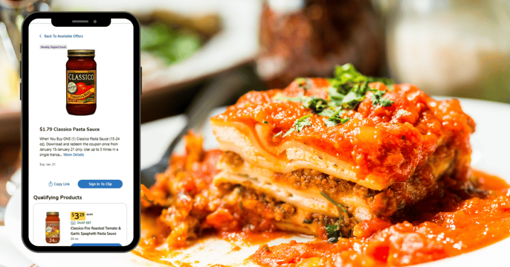 classico pasta sauce kroger coupon