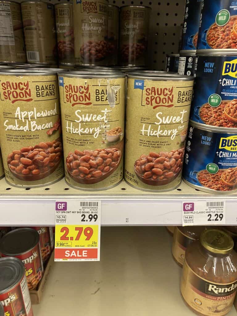 saucy spoon beans kroger shelf image (1)