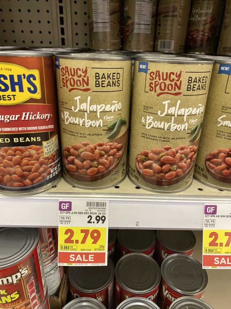 saucy spoon beans kroger shelf image (1)