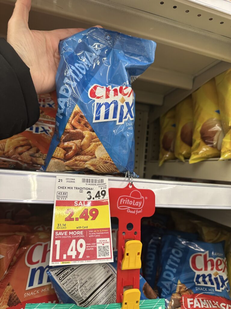 Bugles, Chex Mix and Gardetto's Kroger Shelf Images