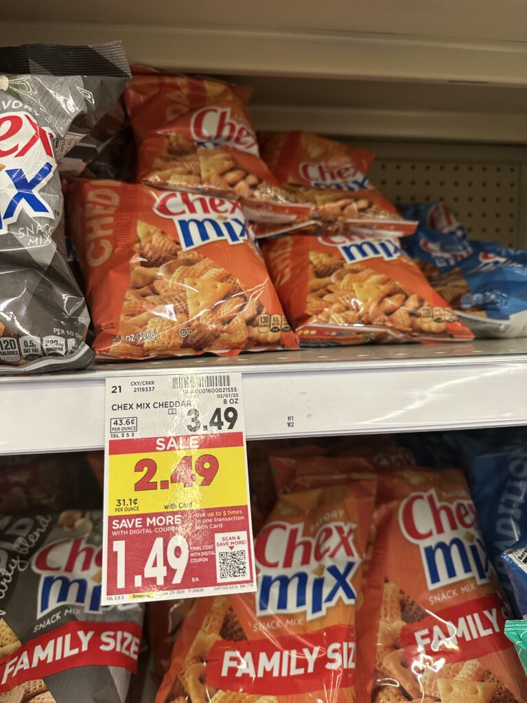 Bugles, Chex Mix and Gardetto's Kroger Shelf Images