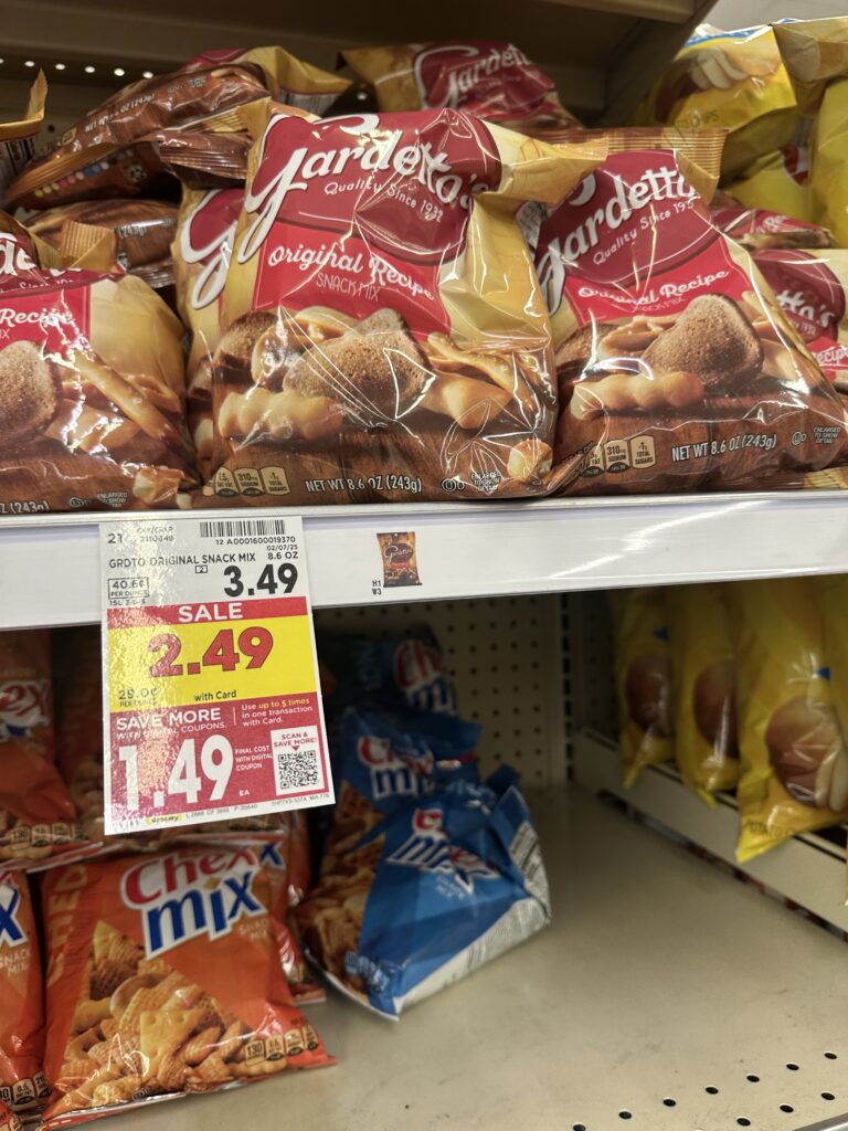 Bugles, Chex Mix and Gardetto's Kroger Shelf Images