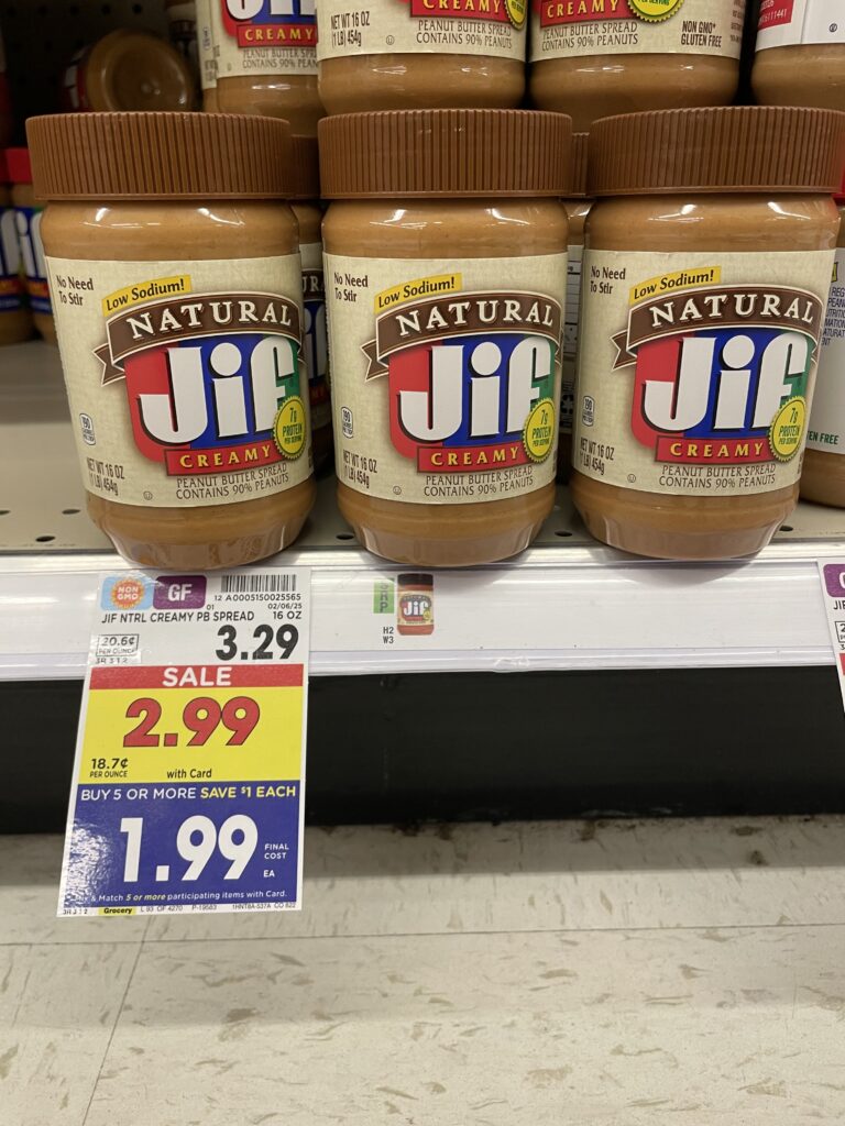 Jif peanut butter kroger shelf image (2)