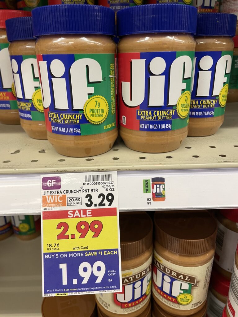 Jif peanut butter kroger shelf image (2)