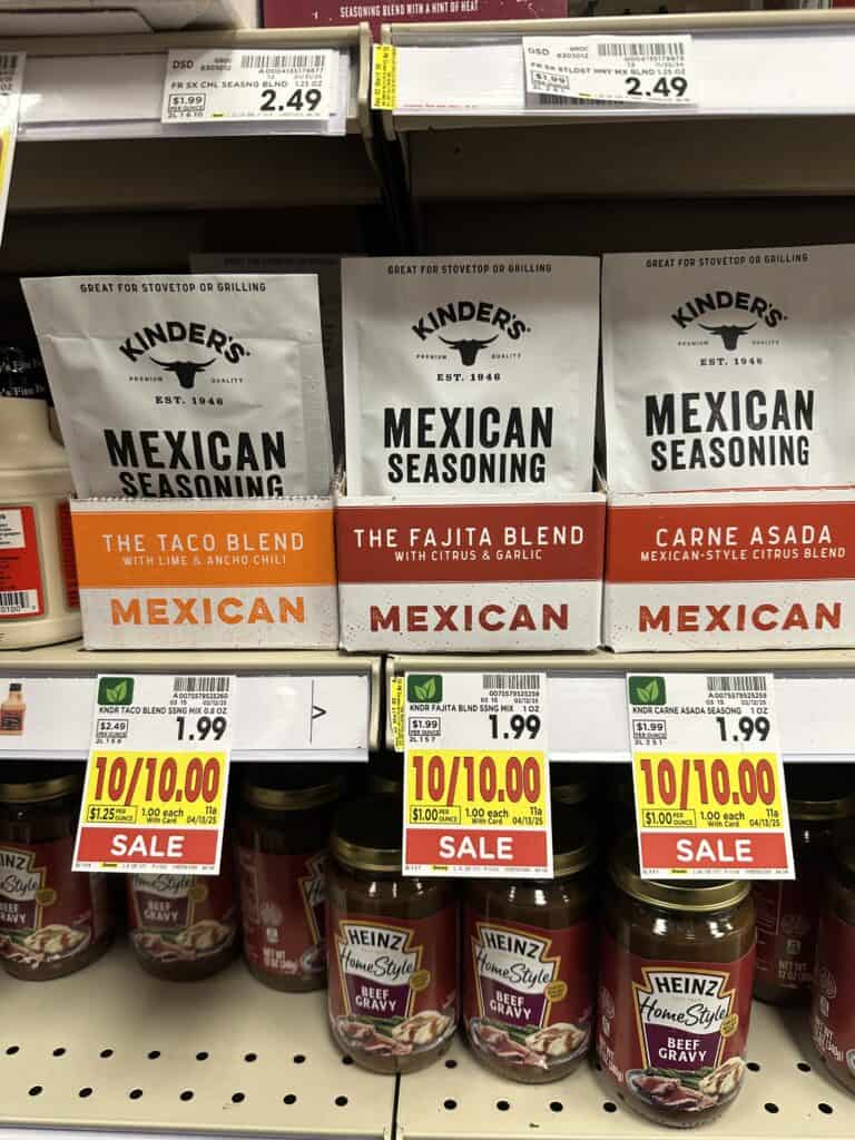 Kinder's Seasoning Pouches Kroger Shelf Image 