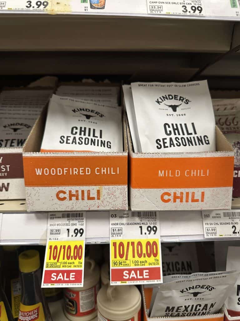 Kinder's Seasoning Pouches Kroger Shelf Image 