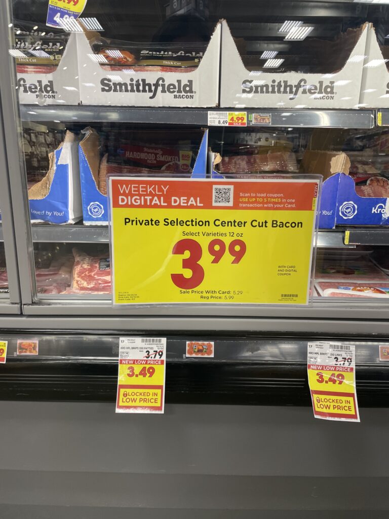 Kroger and Private Selection Bacon Shelf Images