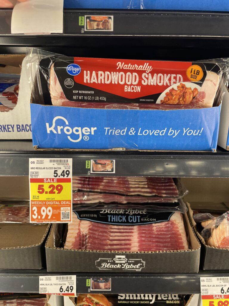 Kroger and Private Selection Bacon Shelf Images