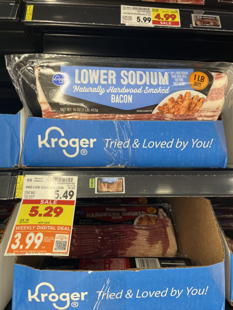 Kroger and Private Selection Bacon Shelf Images