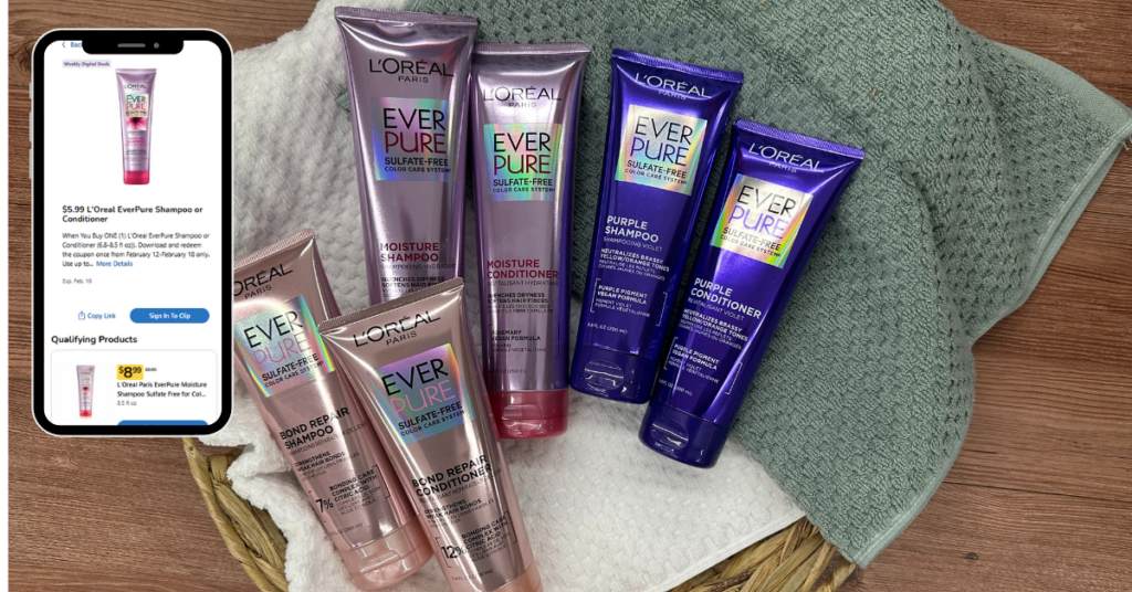 L'Oreal Paris Ever Pure Shampoo and Conditioner Kroger Digital Coupon and Ibotta Rebate 
