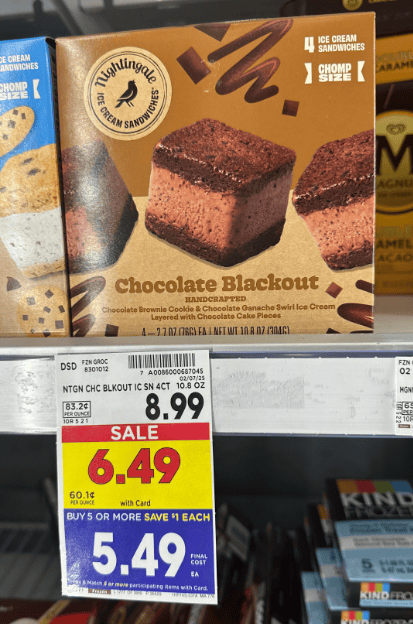 Nightingale Ice Cream Sandwiches Kroger Shelf Image