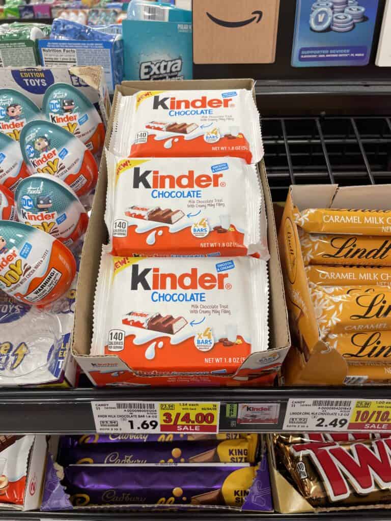 kinder chocolate bar kroger shelf image