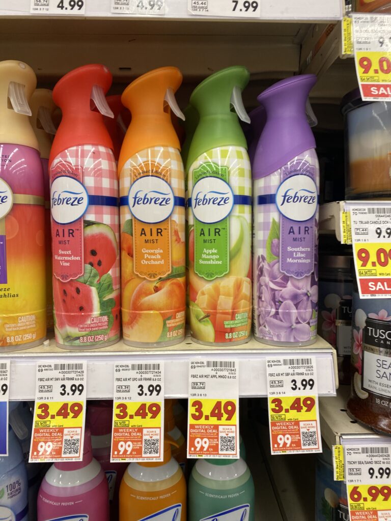 Febreze Spray Mist Kroger Shelf Image