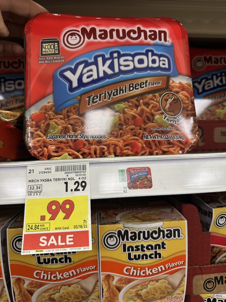 Maruchan Yakisoba Noodles Kroger Shelf Image
