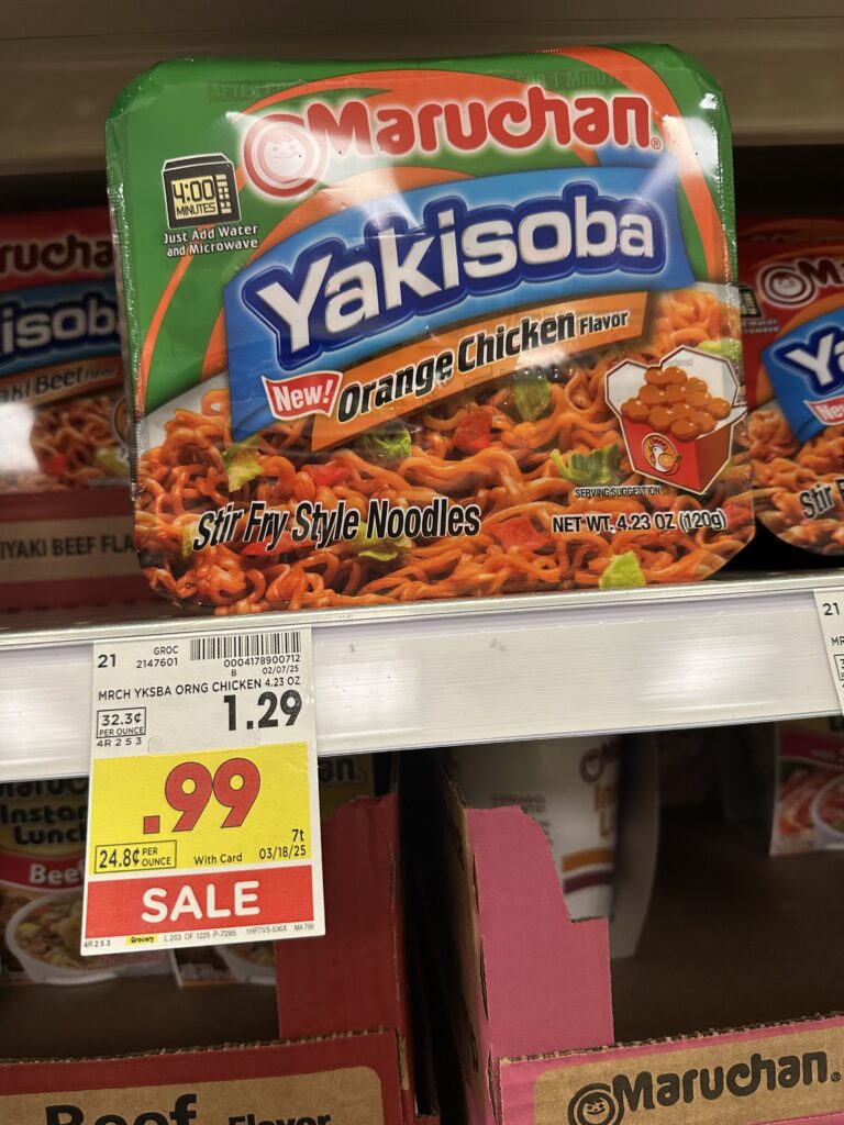 Maruchan Yakisoba Noodles Kroger Shelf Image
