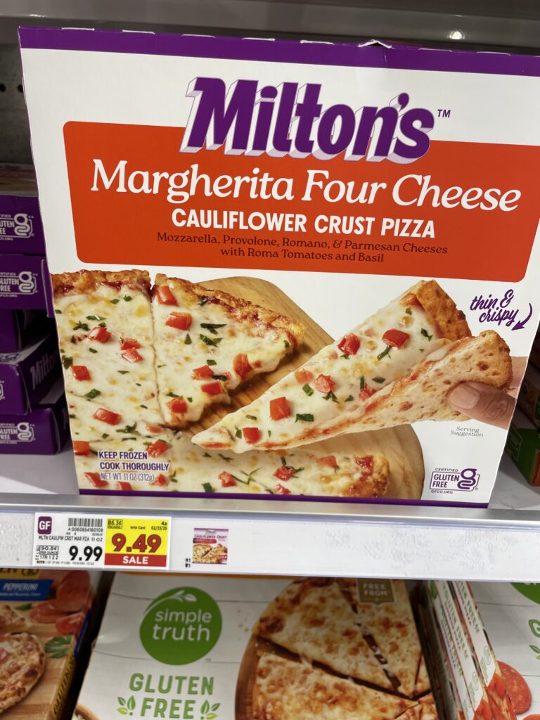 Milton's Caulifower Crust Pizza Kroger Shelf Image