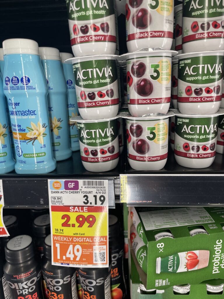dannon yogurts kroger shelf image