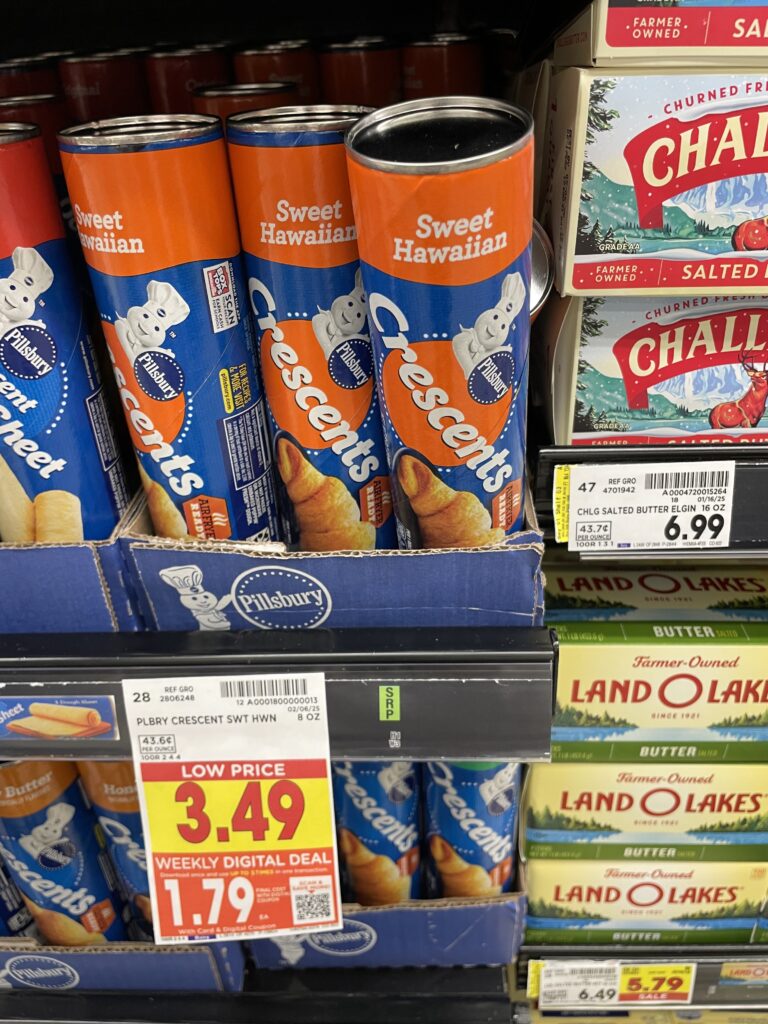 Pillsbury Crescents, Biscuits and Cinnamon Rolls Kroger Shelf Image