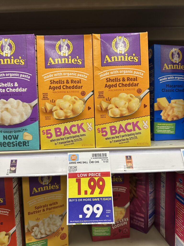 annie's mac and cheese kroger shelf image (1)