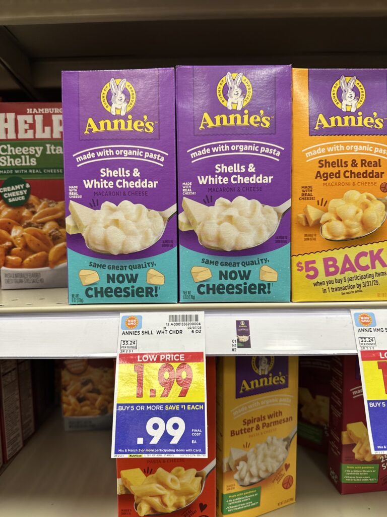annie's mac and cheese kroger shelf image (1)