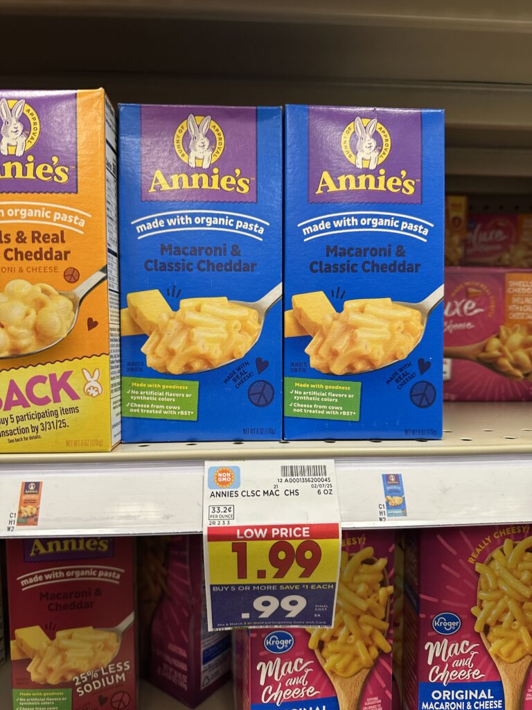 annie's mac and cheese kroger shelf image (1)