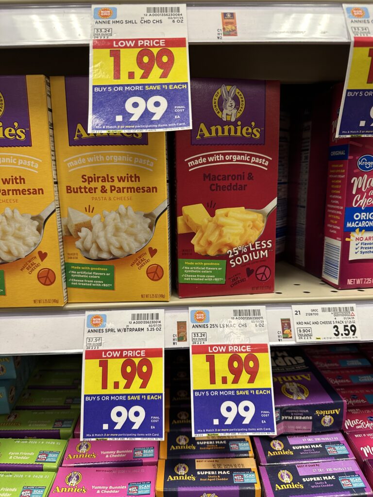 annie's mac and cheese kroger shelf image (1)