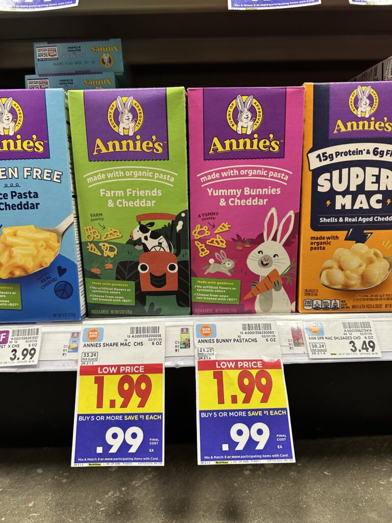 annie's mac and cheese kroger shelf image (1)