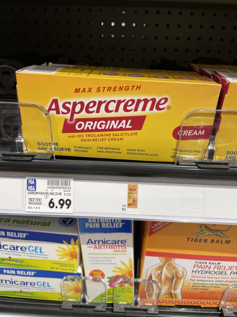 aspercreme kroger shelf image (2)