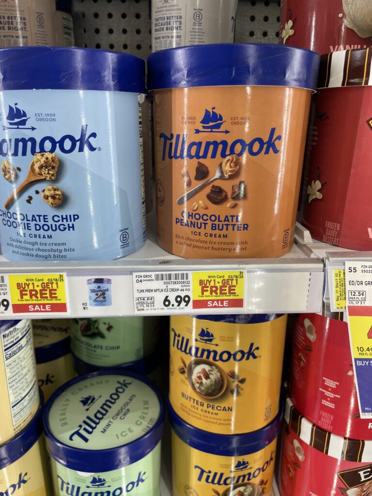 tillamook ice cream kroger shelf image (1)