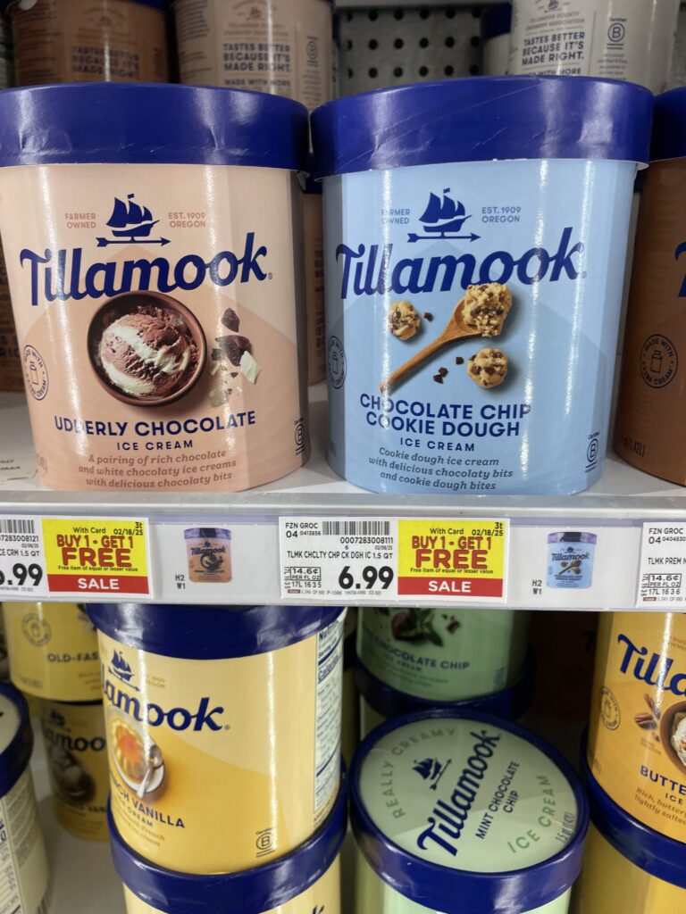 tillamook ice cream kroger shelf image (1)