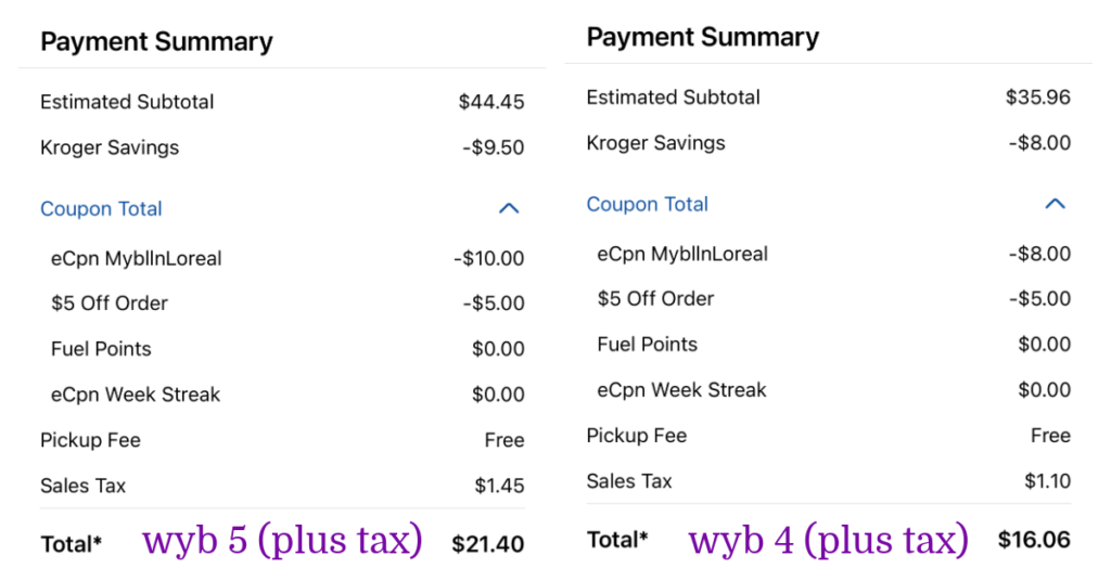 L'Oreal Paris Maybelline Kroger Receipt Image