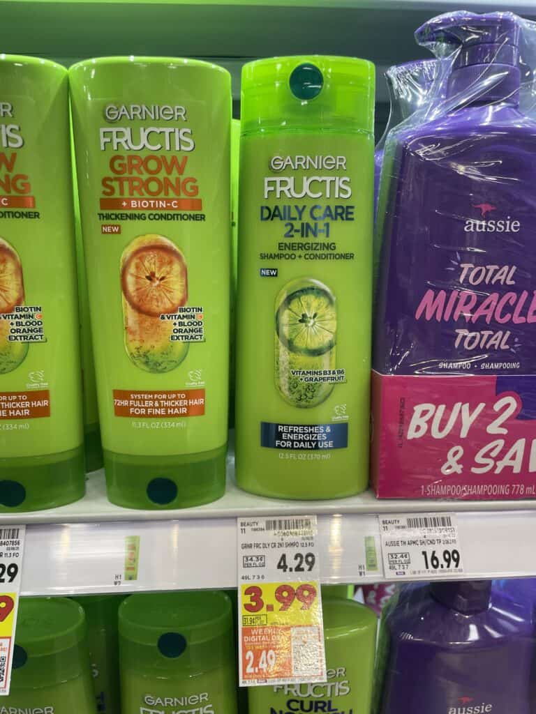 Garnier Fructis Shampoo & Conditioner Kroger Shelf Image
