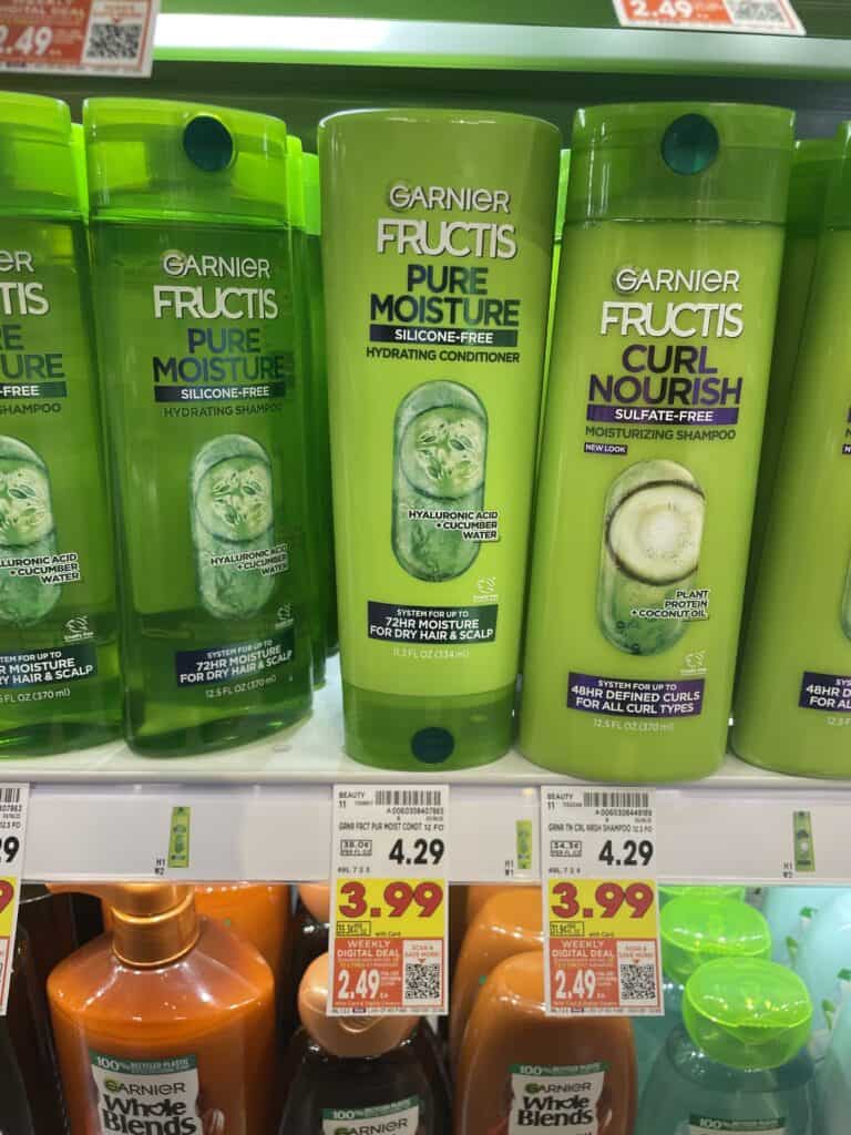 Garnier Fructis Shampoo & Conditioner Kroger Shelf Image