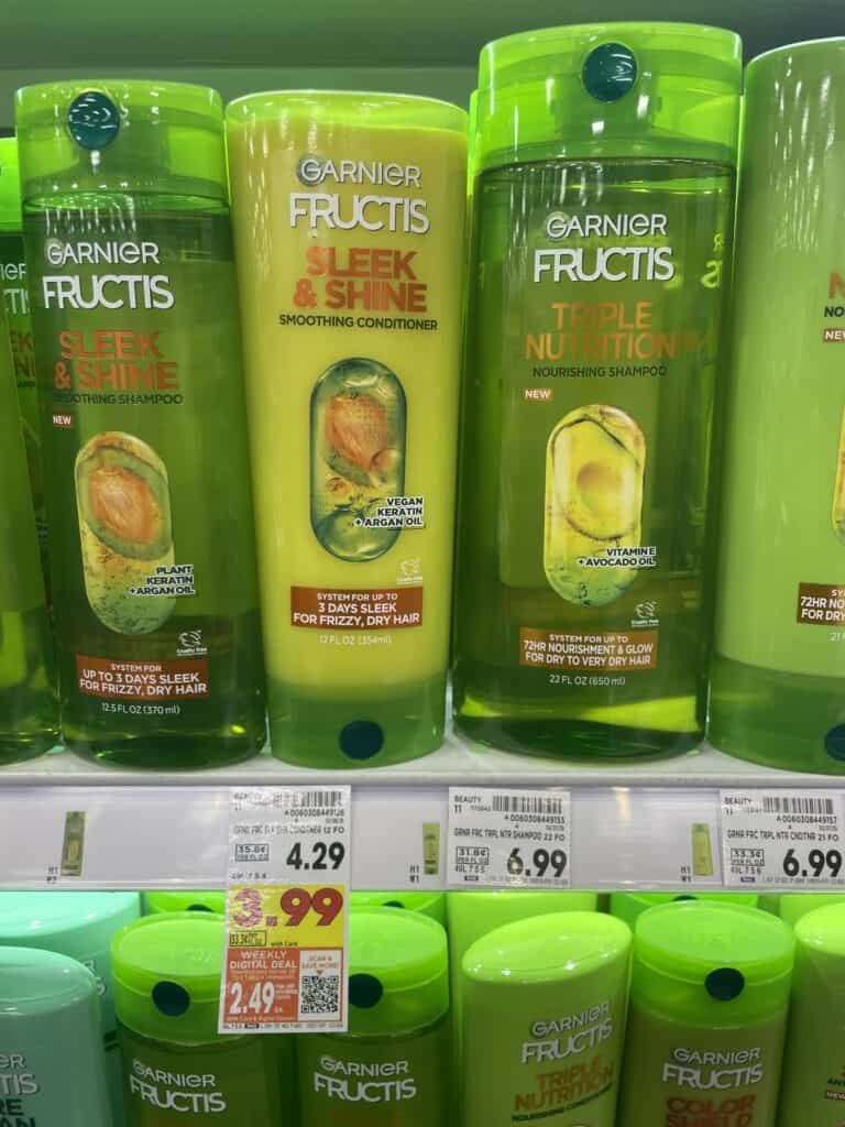 Garnier Fructis Shampoo & Conditioner Kroger Shelf Image