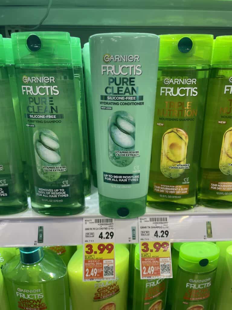 Garnier Fructis Shampoo & Conditioner Kroger Shelf Image